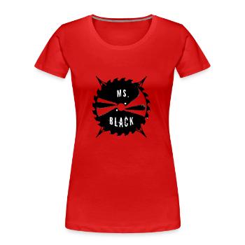 Ms. Black Sägeblatt Logo - Frauen Premium Bio T-Shirt - Rot - Vorne - Mia (176cm)