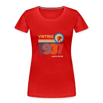 Vintage 1937 limited edition - Women's Premium Organic T-Shirt - red - Front - Mia (176cm)