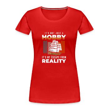 Schiff Miniatur Segelboot - Frauen Premium Bio T-Shirt - Rot - Vorne - Mia (176cm)