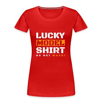 Modellschiff Kapitän Anker - Frauen Premium Bio T-Shirt - Rot - Vorne - Mia (176cm)