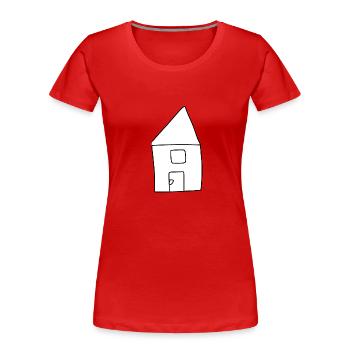 Haus Symbol Wohnen rot - Frauen Premium Bio T-Shirt - Rot - Vorne - Mia (176cm)