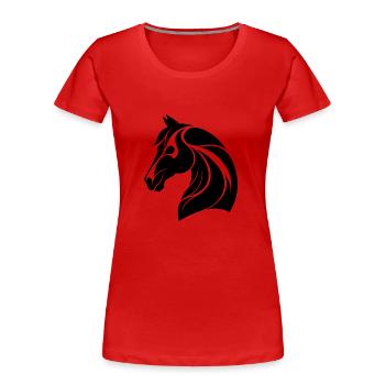 Eleganter Pferdekopf - Frauen Premium Bio T-Shirt - Rot - Vorne - Mia (176cm)