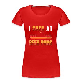 Beerpong Pong - T-shirt bio Premium Femme - rouge - Devant - Mia (176cm)