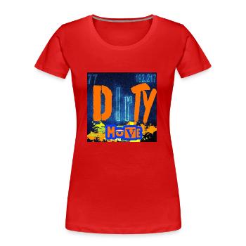 DIRTY MOVE CHEMISTRY - T-shirt bio Premium Femme - rouge - Devant - Mia (176cm)