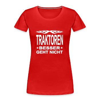 Traktor - Frauen Premium Bio T-Shirt - Rot - Vorne - Mia (176cm)