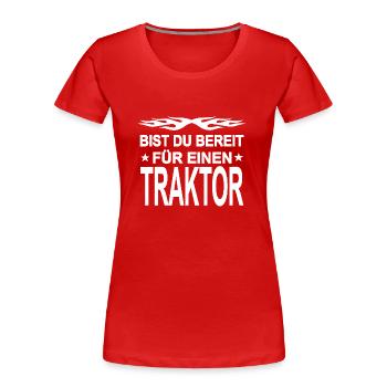 Traktor - Frauen Premium Bio T-Shirt - Rot - Vorne - Mia (176cm)