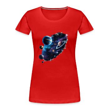 Des images à couper le souffle de mondes extraterrestres - T-shirt bio Premium Femme - rouge - Devant - Mia (176cm)