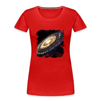 Des étoiles et des galaxies - T-shirt bio Premium Femme - rouge - Devant - Mia (176cm)