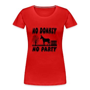 Âne - T-shirt bio Premium Femme - rouge - Devant - Mia (176cm)