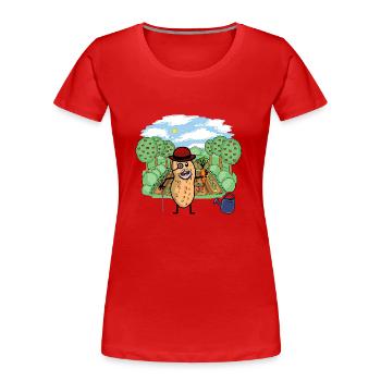 Jardin Papy Cacahuète Potager Jardinage - T-shirt bio Premium Femme - rouge - Devant - Mia (176cm)