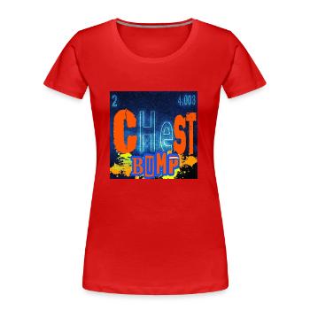 CHESTBUMP chemistry - T-shirt bio Premium Femme - rouge - Devant - Mia (176cm)