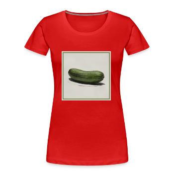 Un concombre - T-shirt bio Premium Femme - rouge - Devant - Mia (176cm)