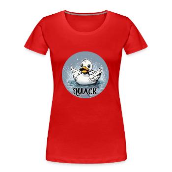 Gummiente / Badeente / Wasser / Badewanne - Frauen Premium Bio T-Shirt - Rot - Vorne - Mia (176cm)