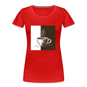 Coffee time - Women's Premium Organic T-Shirt - red - Front - Mia (176cm)