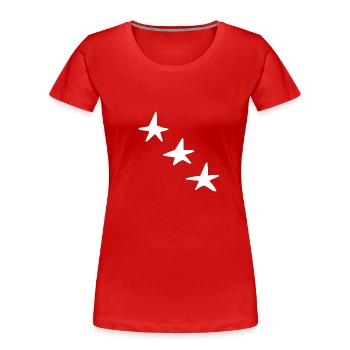 Formes Trois étoiles étoile Icône - T-shirt bio Premium Femme - rouge - Devant - Mia (176cm)