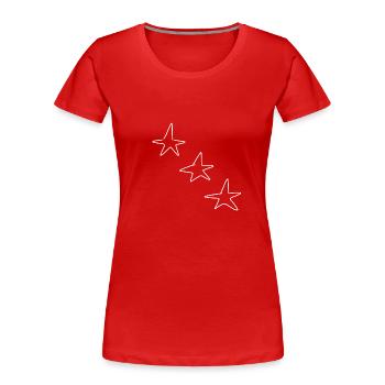 icône de formes d’étoiles à trois étoiles - T-shirt bio Premium Femme - rouge - Devant - Mia (176cm)