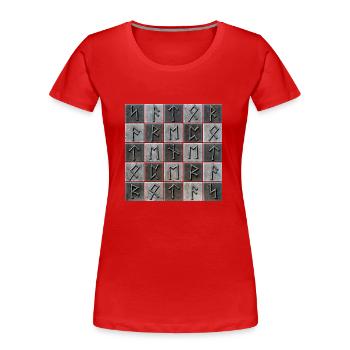 Sator Arepo Runes - Women's Premium Organic T-Shirt - red - Front - Mia (176cm)