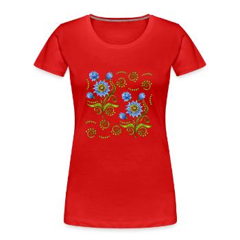 Blume - Frauen Premium Bio T-Shirt - Rot - Vorne - Mia (176cm)