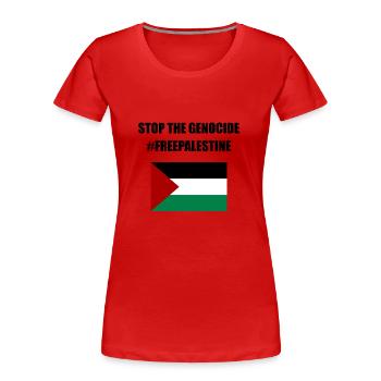 Palestine libre - T-shirt bio Premium Femme - rouge - Devant - Mia (176cm)