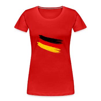 Drapeau allemand allemand Drapeau allemand Vintage - T-shirt bio Premium Femme - rouge - Devant - Mia (176cm)