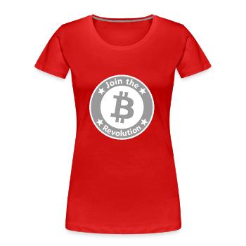 Monnaie et système monétaire - T-shirt bio Premium Femme - rouge - Devant - Mia (176cm)