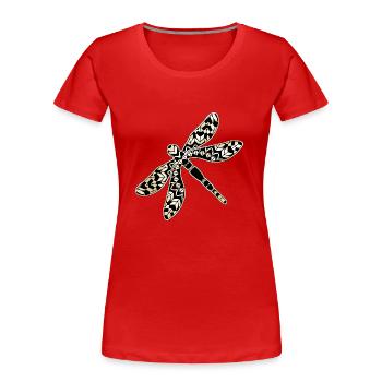 Libellule - T-shirt bio Premium Femme - rouge - Devant - Mia (176cm)