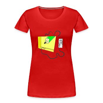 SCHALTER - Frauen Premium Bio T-Shirt - Rot - Vorne - Mia (176cm)