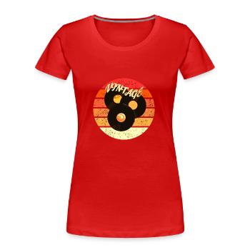 cercle vintage vinyl - T-shirt bio Premium Femme - rouge - Devant - Mia (176cm)