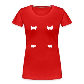 schleifen schleife muster formen symbol - Frauen Premium Bio T-Shirt - Rot - Vorne - Mia (176cm)