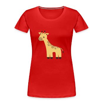 Giraffe - Frauen Premium Bio T-Shirt - Rot - Vorne - Mia (176cm)
