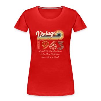 1963 Vintage Classic 1963 - Women's Premium Organic T-Shirt - red - Front - Mia (176cm)