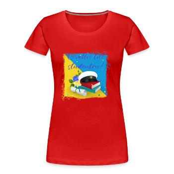 Abschlussfeier 2024 Abiturfeier - Frauen Premium Bio T-Shirt - Rot - Vorne - Mia (176cm)
