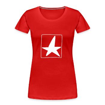 stern quadrat symbol form - Frauen Premium Bio T-Shirt - Rot - Vorne - Mia (176cm)