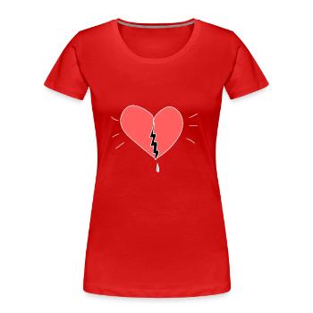 herz gebrochen schmerzen schmerz rot - Frauen Premium Bio T-Shirt - Rot - Vorne - Mia (176cm)