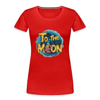 Vers la Lune - T-shirt bio Premium Femme - rouge - Devant - Mia (176cm)