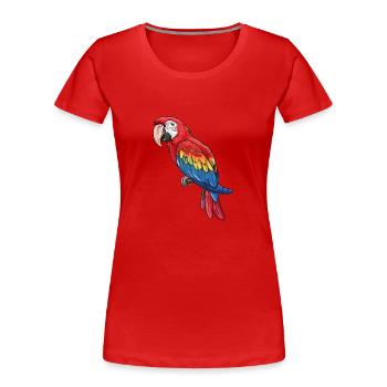 Ara coloré dans une splendeur vivante - T-shirt bio Premium Femme - rouge - Devant - Mia (176cm)