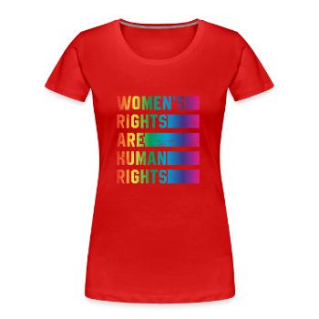 Frauenrechte sind Menschenrechte - Frauen Premium Bio T-Shirt - Rot - Vorne - Mia (176cm)