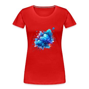 splash drop flüssigkeit abstrakter hintergrund wasserwelle - Frauen Premium Bio T-Shirt - Rot - Vorne - Mia (176cm)