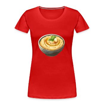 Bol de houmous oriental au persil - T-shirt bio Premium Femme - rouge - Devant - Mia (176cm)