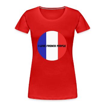 I love the French - Women's Premium Organic T-Shirt - red - Front - Mia (176cm)