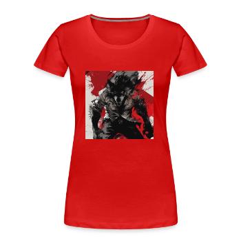 Werewolf - Women's Premium Organic T-Shirt - red - Front - Mia (176cm)