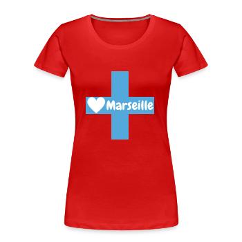 Marseille - Frauen Premium Bio T-Shirt - Rot - Vorne - Mia (176cm)