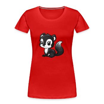 Niedlicher Skunk Mit Großen Augen - Frauen Premium Bio T-Shirt - Rot - Vorne - Mia (176cm)