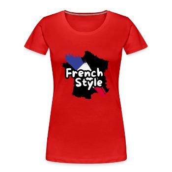à la française - T-shirt bio Premium Femme - rouge - Devant - Mia (176cm)