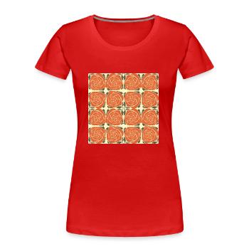 F56 - T-shirt bio Premium Femme - rouge - Devant - Mia (176cm)