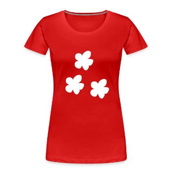 drei Blumen Blume symbol Pflanze Natur - Frauen Premium Bio T-Shirt - Rot - Vorne - Mia (176cm)