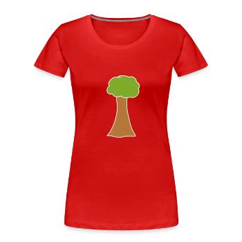 baum symbol natur grün - Frauen Premium Bio T-Shirt - Rot - Vorne - Mia (176cm)