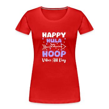 Hulahoop Abnehmen Spaß - Frauen Premium Bio T-Shirt - Rot - Vorne - Mia (176cm)