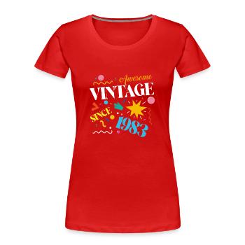 Millésime 1983 - T-shirt bio Premium Femme - rouge - Devant - Mia (176cm)