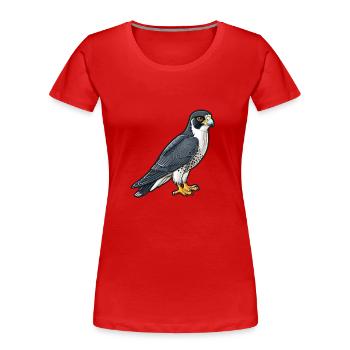 Stolzer Wanderfalke In Pose - Frauen Premium Bio T-Shirt - Rot - Vorne - Mia (176cm)
